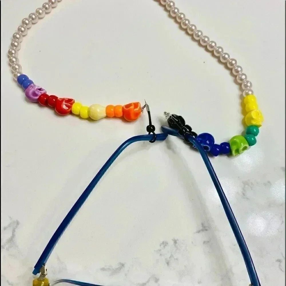 Handmade skull eyeglass holders  